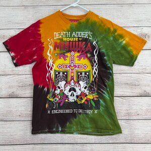 MNWKA Death Adders Tie‎ Dye T-Shirt Adult Size Medium Green/Orange/Red